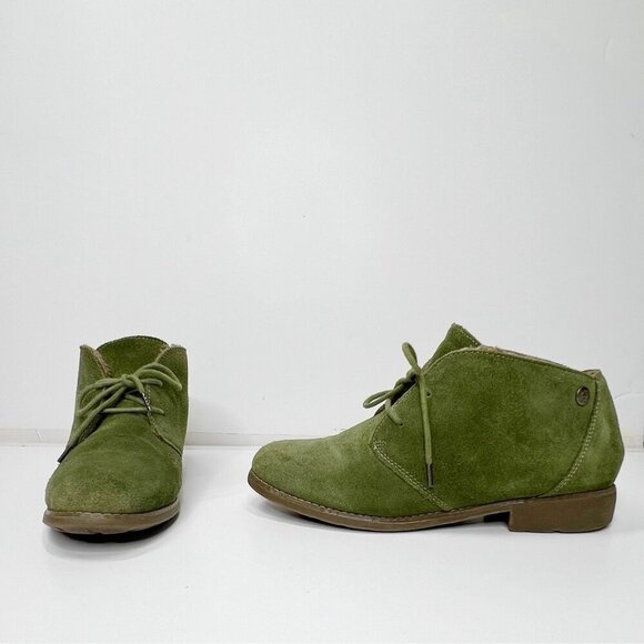 Eddie Bauer Shoes - EDDIE BAUER Green Suede Lace Up Ankle‎ Booties 8.5